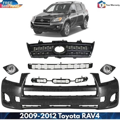 Front Bumper Cover Fascia & Grille Assembly Kit For 2009-2012 Toyota RAV4 Foto 1 de 4