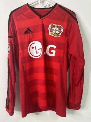 AUTHENTIC BAYER LEVERKUSEN 2014/2015 HOME KIT  LONG-SLEEVE SIZE MEDIUM MEHMEDI - Image 1 of 4