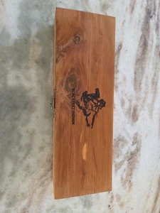 Blackfeet Indian Wood Pencil Box/Case EUC Incl. 4 Pencils - Picture 1 of 3