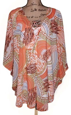 Colección Jaclyn Smith - Túnica rosa audaz manga kimono 2-fer - Para mujer talla 2X Foto 1 de 4