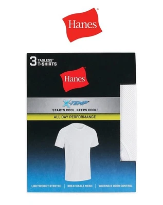 Paquete de 3 camisetas interiores Hanes X-Temp® de malla transpirable para todo el día cuello redondo SM-XL Foto 1 de 4