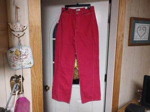 Pantalones de mezclilla Zara rosa fucsia tiro alto pierna ancha talla 10 nuevos con etiquetas - Imagen 1 de 4