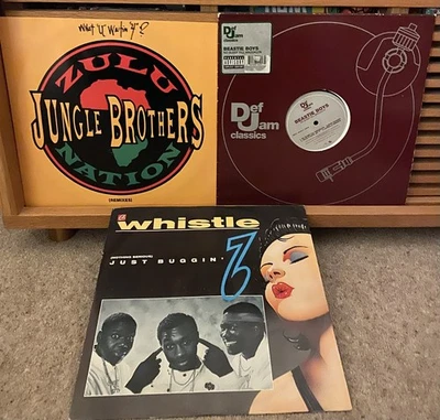 Job lot vinyl bundle of classic Hip Hop     Three 12 inch Vinyl singles - Image 1 of 4