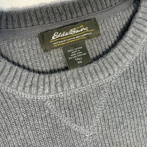 Suéter Eddie Bauer XXL Alto De Colección Gris 100% Algodón Exterior Cuello Redondo Para Hombre Usado en Excelente Condición - Imagen 1 de 6