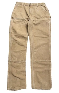 Carhartt Double Knees 34x36 Herren B01 Braun Vintage Canvas Hose Gebraucht Faded - Bild 1 von 16