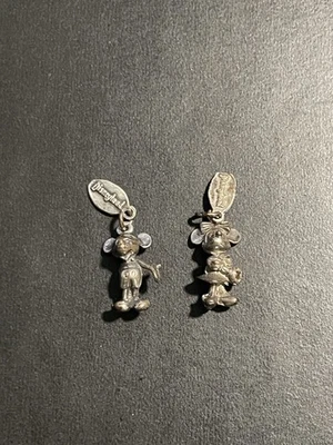 Vintage Disneyland Sterling Silver Minnie and Mickey Mouse Charms Pendants 3D - Image 1 of 4