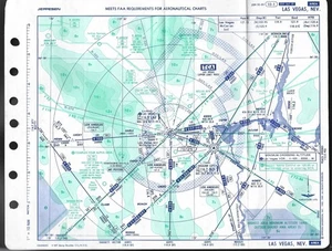 1989 Jeppesen FAA Approved Aeronautical Chart for Las Vegas, NV - Picture 1 of 1