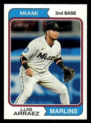 2023 Topps Heritage #615 Luis Arraez Card Miami Marlins - Image 1 of 2
