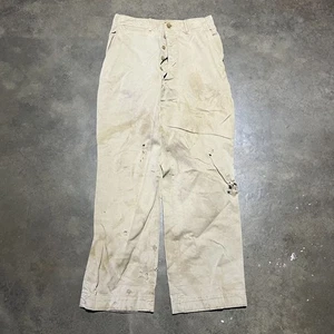 Chino sanforizzato vintage ww2 marrone militare bottone 29x30 vero vintage - Foto 1 di 5