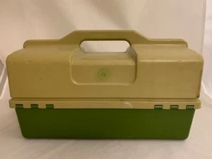 Vintage Fishing Tackle Box Toolbox Plastic Clamshell Butterfly Lid - Imagen 1 de 11