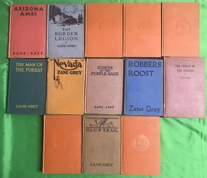 Zane Grey Hardcover Books Rustic Western Decor Lot of 13 VTG *READ DESCRIPTION* - Picture 1 of 24