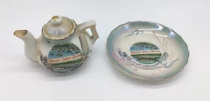 Tetera y platillo Kenmor Japón vintage Florida Silver Spring Souvenir Dragonware - Imagen 1 de 21
