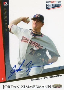 JORDAN ZIMMERMANN 09 TRISTAR PROJECTIONS GOLD FOIL OFFICIAL AUTOGRAPHED RC 12/25 - Picture 1 of 2