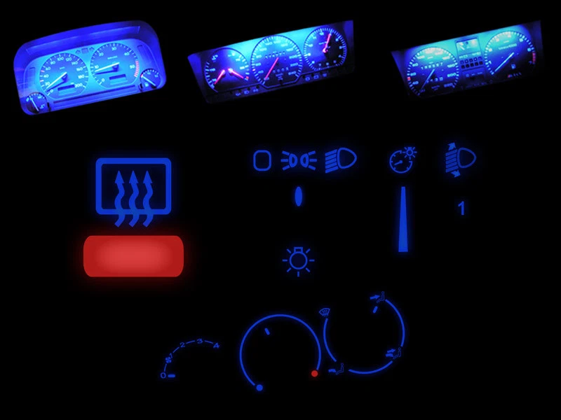 LETRONIX Tachimetro LED Set Completo Illuminazione Abitacolo VW Golf 3 Polo 6n Vento Caddy - Immagine 1 di 1