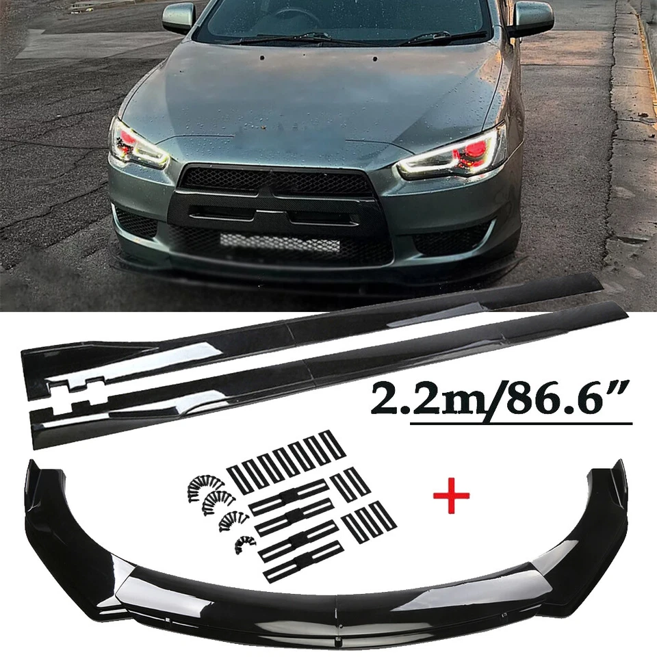 Front Bumper Chin Lip Spoiler Splitter Side Skirt Body Kit For Mitsubishi Galant - Image 1 of 4