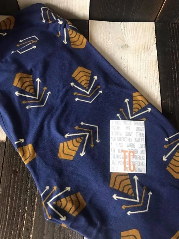 Nuevo Lularoe Tc Alto y Curvilíneo Azul Marino Tribal Tippee Flecha Leggings  Foto 1 de 1