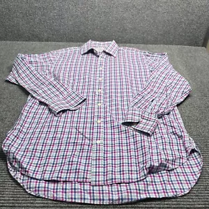 Charles Tyrwhitt Slim Fit No Iron Pink Blue Checkered Button Down Size XL - Picture 1 of 5