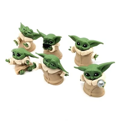 5pcs Star Wars Mandalorian Baby Yoda Grogu Mini Figure Model Cake Topper Toys - image 1 of 4