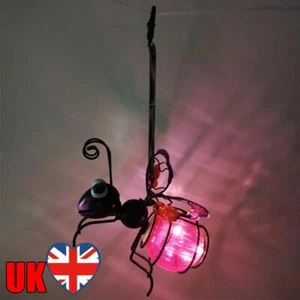 Solar Iron Insect Statue w/ LED Fairy Light Hanging Bee Light for Garden(Purple) - Picture 1 of 7