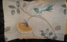 4 Dunelm pillow cases 2 reversible bird & floral design 48% COTTON