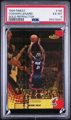 1999 TOPPS FINEST #196 VOSHON LENARD GOLD REFRACTOR PSA 6 95978881 /100  - Image 1 of 2