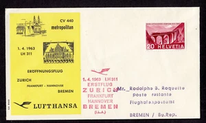 10693/ Lufthansa Erstflug 1963 – LH 311 – Zürich – Bremen - Bild 1 von 1