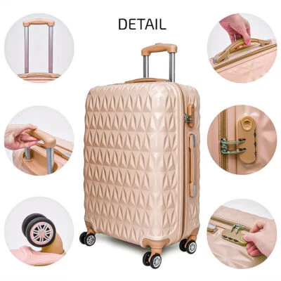 Large Lightweight Suitcase 28 Inch Hard Shell Luggage Travel Trolley Rose Gold - Image 1 of 4