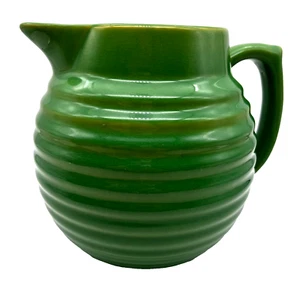 OVER AND BACK Yellow Wear Early Green Bee Hive Water Pitcher Yellow Ware USA - Picture 1 of 11