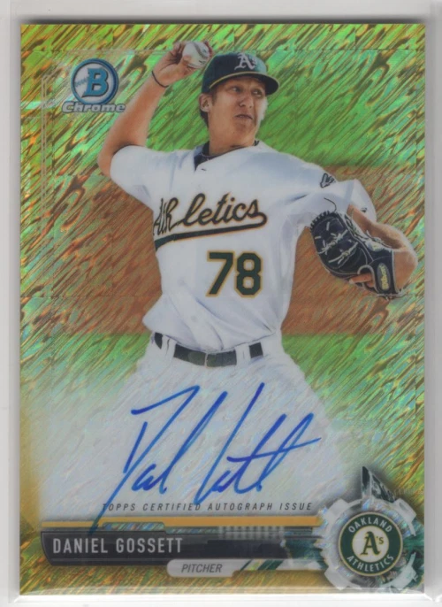 2017 Bowman Chrome Prospect Gold Shimmer Refractors Daniel Gossett Auto /50 - Image 1 of 1