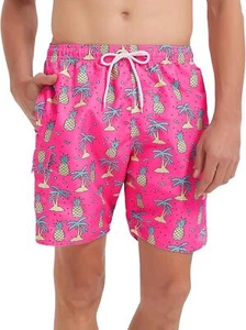 Mens Swim Trunks Quick Dry Swim Shorts with Mesh Lining and Pockets 7 Inch - Picture 1 of 30
