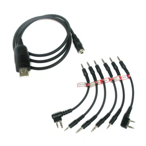 6-in-1 USB Programmierkabel für Kenwood Wouxun Motorola Yaesu ICOM Puxing Radio - Bild 1 von 4