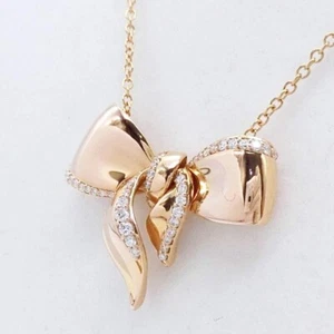 DAMIANI 750PG Fiocco diamond necklace size S #931 - Picture 1 of 10