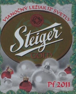 1d SLOVAKIA BEER LABEL STEIGER GOLD VIANOCNY LEZIAK 12° SVETLY PF 2011 - Picture 1 of 1