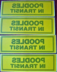 4 POODLES IN TRANSIT---- YELLOW STICKERS - Picture 1 of 1