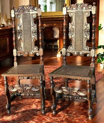 17th Century Charles II Caned Chairs--Shipping Available - Image 1 of 4