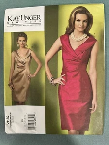 Vogue Pattern V1182 Unger Sleeveless Shawl Tucked Dress Sizes 8 10 12 14 UNCUT - Picture 1 of 2