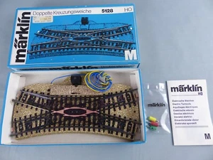 MÄRKLIN aiguillage électrique de jonction croisement 5128 NEUF + cosse testé OK - Picture 1 of 1