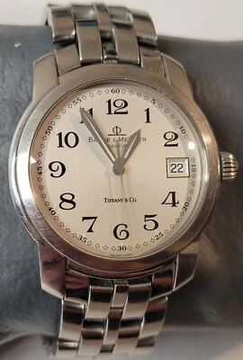 Raro relógio masculino de quartzo suíço Baume & Mercier Geneve com Tiffany&Co 37 mm - Imagem 1 de 4
