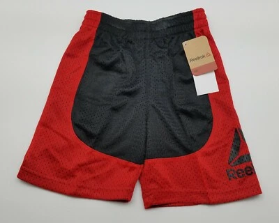 Nuevo REEBOK Niños Niños Talla 4T 5T 6T Negro y Rojo Logo Tirar Cintura Elástica Pantalones Cortos Foto 1 de 4