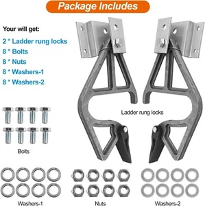 2Pcs Extension Ladder Locks For Werner 28-1 Aluminum Rung Ladder Lock Kit Gray - Picture 1 of 6