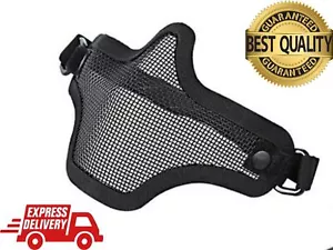 Airsoft Lower Half Face Mask Iron Carbon Steel Striker Metal Mesh - Picture 1 of 3
