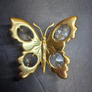 Mascot Int'l Inc Crystal Delight 24k Gold Plated Austrian Crystal Butterfly - Picture 1 of 6