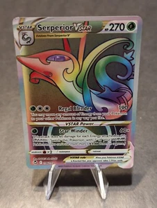 Serperior VSTAR 196/195 Pokemon TCG Sword & Shield Silver Tempest RAINBOW Holo - Picture 1 of 10