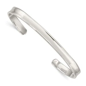 925 Sterling Silver 5mm Cuff Bangle Bracelet - Picture 1 of 12