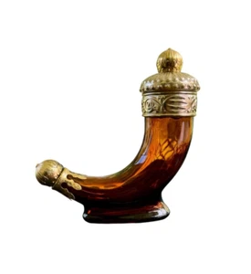 1970 WIKINGER GLAS HORN BERNSTEIN BRAUN GLAS KÖLN PARFÜMFLAKON SAMMLERSTÜCK - Bild 1 von 8