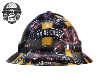 COOL HARD HATS Custom Hydrographic Safety Hard Hat CUMMINS KENWORTH PRO CHOICE WIDE BRIM