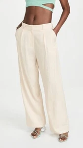 Löwin Hose Damen 12 beige Leinenmischung La Quinta Pant weites Bein niedriger Bund NEU - Bild 1 von 17