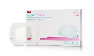 3M Tegaderm CHG I.V. Securement Dressing, 4 x 4¾ Inch BX of 25 - Picture 1 of 1