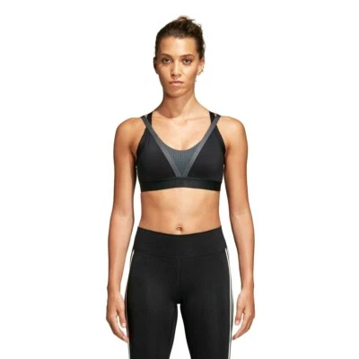 Adidas Women Training All Me Bra Crisscross Back Straps. Colour Black. New - Image 1 of 4