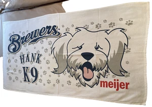 Telo mare Hank the K9 Milwaukee Brewers Meijer MLB VTG cane cane 29" da 53" - Foto 1 di 8